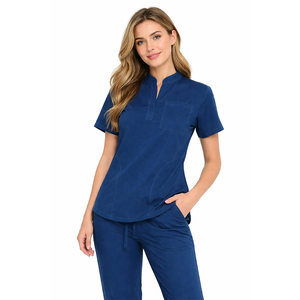 Ensembles de blouses d'hôpital confortables en coton et polyester tissé pour hommes, personnalisables, de haute qualité, avec détection d'aiguilles et fusion sans couture - Product Image 2
