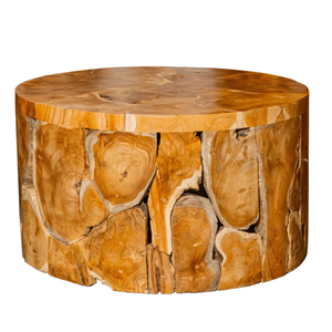 Mesa de Centro ARTERRA de Madera Rústica de Teca Hecha a Mano, con Textura Natural de Raíz de Teca que Resalta la Exquisita Belleza - Product Image 3