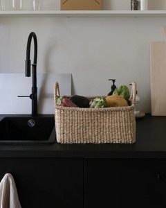 Set of 2 seagrass <b>baskets</b> with sturdy handles Handmade <b>Storage</b> <b>Basket</b> Wholesale eco-friendly Made in Viet Nam - Product Image 5
