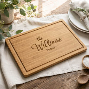 Planche à découper en bois d'acacia naturel, forme rectangulaire, avec poignée, passe au lave-vaisselle, pour la préparation et le service de viande, fromage, pain - Product Image 6