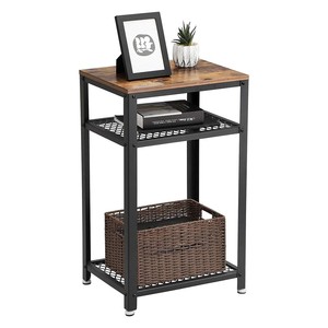 Mesa Auxiliar Redonda de Madera y Hierro Negro, Hecha a Mano en India, Venta al Por Mayor - Product Image 2