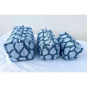 Bolsas de Cosméticos de Algodón con Estampado a Mano, Ligeras, para Viaje, Neceseres de Aseo, para Uso en Exteriores, Precio Mayorista de la India - Product Image 1