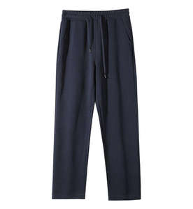 Pantalon en molleton décontracté pour homme, coupe ample, couleur unie, polyvalent, confortable, respirant, taille mi-haute avec cordon de serrage, style coréen - Product Image 3