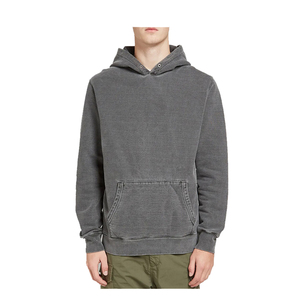 Sudadera con Capucha Gris para Hombre, Corte Regular, Algodón French Terry, Diseño Casual con Bolsillos, Sudadera Tejida para Otoño - Product Image 1