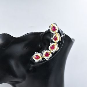 Trending Flower Pattern <b>Cuff</b> <b>Earrings</b> Vintage Silver Look Alike stone <b>ear</b> <b>cuff</b> for Women's Alloy Jewelry for Women and Girls - Product Image 1