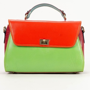 <b>Small</b> Recycled Leather Satchel Handbag Hot Selling Rainbow Color Purse Women's Stylish Unique Multi Uses Sustainable Sling Bags - Product Image 2
