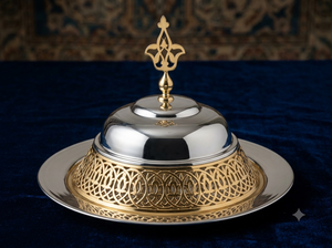Casserole ronde en métal avec couvercle en dôme poli, design moderne et luxueux, couvercle vertical en acier inoxydable durable - Product Image 4