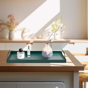 Plateau de service en métal avec poignées, portable, pour table basse, salon, cuisine, salle de bain, décoration - Product Image 3