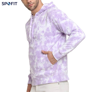 Sudadera con capucha personalizada para hombre, estilo tie-dye, manga larga, informal, estilo urbano, con bolsillo canguro - Product Image 2