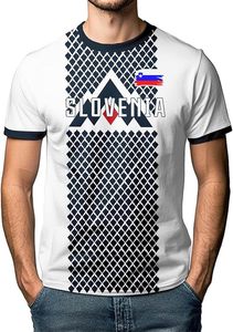 เสื้อฟุตบอลสโลวีเนียแบบกำหนดเองสำหรับผู้ชาย แขนสั้น ลายเรขาคณิต พิมพ์ลายแบบระเหิด ผ้าโพลีเอสเตอร์ระบายอากาศได้ดี เหมาะสำหรับทุกฤดูกาล - Product Image 2