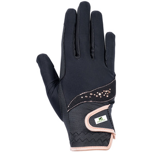 ถุงมือขี่ม้าคุณภาพสูง ประดับด้วยคริสตัลสวยงาม พร้อมแถบยางยืด - Product Image 1