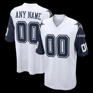 เสื้อฟุตบอลอเมริกันพรีเมียม โพลีเอสเตอร์ 100% ระบายเหงื่อได้ดี สกรีนโลโก้ตามสั่ง ชุดทีมแบบซับลิเมชั่น รับผลิตแบบ OEM จำนวนมาก แขนสั้น สีพื้น - Product Image 3