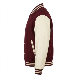 Custom Wool Varsity Bomber <b>Jacket</b> Men's <b>Winter</b> Letterman <b>Jacket</b> Fleece Lined Cotton Canvas Baseball <b>Jacket</b> OEM ODM Logo - Product Image 4