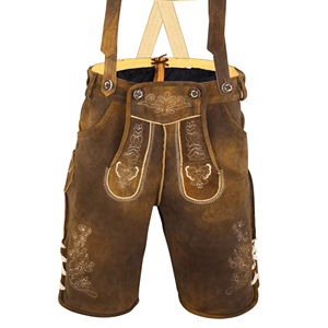 Pantalones Cortos de Cuero Tradicionales Bávaros para Hombre, Estilo Oktoberfest - Product Image 1