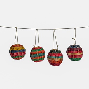 Combo de bolas de ratán para decoración navideña, bolas tejidas a mano para exhibir en la mesa, adornos colgantes para árbol. - Product Image 5