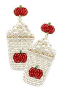 Unique Fancy Handwork Embroidery Beer Mug Beaded Earring Trendy Stylish Luxury Designer Elegant Premium Cute Statement For <b>Girl</b> - Product Image 5