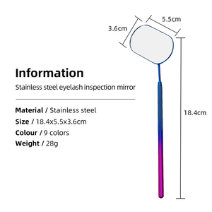 Miroirs à cils portables en acier inoxydable de haute qualité, forme carrée, pour extension de cils et vérification des extensions - Product Image 5