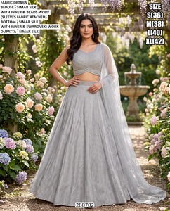 Noor-e-Zyana Natural Embroidery Comfortable SIMAR SILK Floor-Length <b>Lehenga</b> - Product Image 3