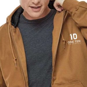 Men's Hooded Canvas Workwear Jacket Heavy Duty <b>Winter</b> <b>Coat</b> Lined Durable Outdoor Construction Utility Front Custom OEM ODM - Product Image 3