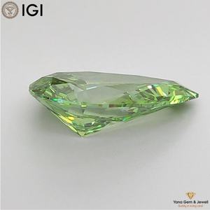 2.00 CARAT VS1 Clarity Fancy Vivid <b>Green</b> Color CVD Lab Grown Diamond PEAR Shape With IGI Certificate for Stunning Ring Center - Product Image 3
