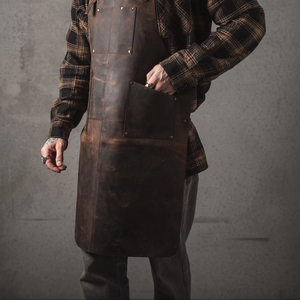Professional Luxury Leather <b>Apron</b> for <b>BBQ</b> Grill Chef Lightweight Durable Adjustable Handmade Vintage Design LPN-0242 - Product Image 1