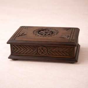 Vintage Hand Carved Wooden <b>Incense</b> Burner <b>Box</b>, Decorative <b>Incense</b> Holder with Storage - Product Image 2