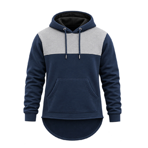 Sweat à capuche personnalisé pour homme en 100 % coton, coupe longue, épais, en polaire, respirant et écologique - Product Image 1