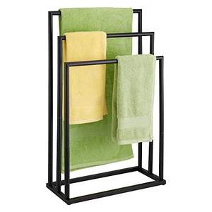 Étagère à serviettes moderne à 4 niveaux en métal, support de rangement pour serviettes de bain surdimensionnées, pour le salon, couleur noire - Product Image 5
