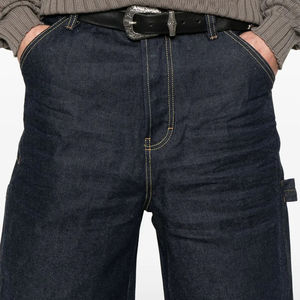 Shorts Bermuda en jean noir pour homme 100% coton, taille mi-haute élastique, décontracté, pour la gym et la course à pied - Product Image 5