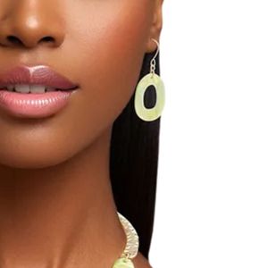 Conjunto de Collar y Pendientes con Diseño Marmoleado en Oro, Rosa y Verde, Joyería de Moda para Mujer, Elegante Collar y Aretes, Accesorio de Regalo para Fiesta - Product Image 3