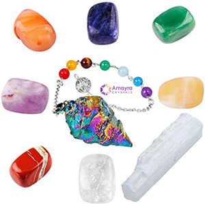 Piedra de Amatista Cruda, Ágata, Kits de Piedras Rodadas de los Siete Chakras, Caja de Personalización, Seis Conjuntos Diferentes, Venta al por Mayor, Cristales Amayra - Product Image 4