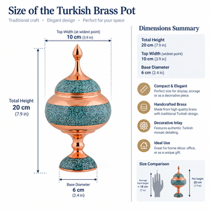 Pot en cuivre artisanal Minakari avec couvercle incrusté d'émail bleu turquoise, boîte cadeau décorative pour la décoration et le rangement de la maison de luxe - Product Image 5
