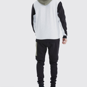 Conjunto Deportivo con Capucha para Hombre, Diseño Color Block, Sudadera de Poliéster y Algodón y Pantalones Jogger Largos con Bolsillos Laterales, Estilo Casual para Otoño - Product Image 3