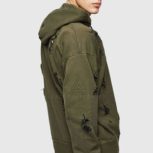 เสื้อฮู้ดดี้ผู้ชายสไตล์ลำลองสำหรับใส่กลางแจ้ง ดีไซน์หลากหลาย แต่งแบบดิสเทรส เหมาะสำหรับฤดูหนาว - Product Image 3