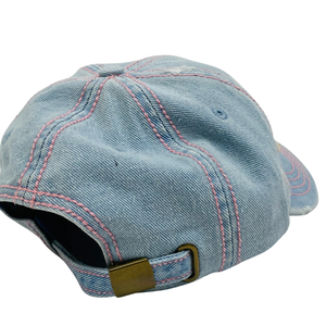 Gorra de Béisbol Skee Wee de Mezclilla Ligera, Color Rosa, con Letra Bordada, Ajustable, Estilo Vintage, Informal - Product Image 2