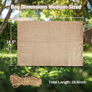 <b>100</b>% Natural Eco-Friendly, durable, Food Grade (VOT) 18.5"x27.5", wt.200+grams, 25Kg Capacity Burlap Potato Sack Rice <b>Jute</b> Bags - Product Image 5