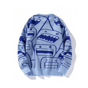 Suéter de Punto para Hombre OEM, Diseño de Robot de Dibujos Animados, Cuello Redondo, Manga Larga, Ropa Casual de Otoño - Product Image 2