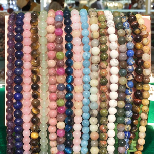 Cuentas de piedras preciosas naturales, cuentas espaciadoras de cuarzo de cristal de ágata suelta suave, tamaños de 4mm-12mm para la fabricación de joyas - Product Image 1