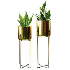 Pot de fleurs en métal antique pour jardin, maison, balcon, terrasse, intérieur, extérieur, décoratif, élégant, durable, support pour plantes et fleurs - Product Image 2