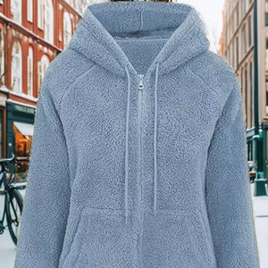 Unisex Custom Full Zip Breathable Fleece <b>Hoodie</b> Thick <b>Sherpa</b> <b>Lined</b> 100% Cotton Zip-Up Warm Winter Pullover - Product Image 3