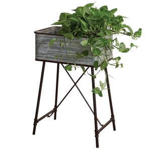 Jardinera Elevada de Metal Galvanizado Estilo Rústico con Ruedas para Patio Exterior e Interior, Maceta Grande para Flores - Product Image 5