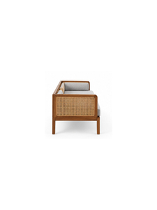 Sofá Cama Escandinavo con Estructura de Madera Maciza y Cojín de Tela, Diseño Convertible para Sala de Estar, 3 Plazas - Product Image 5