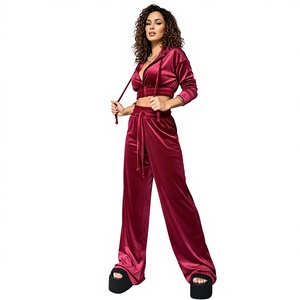 Survêtement unisexe en velours Solid International, logo personnalisé, séchage rapide, respirant, taille élastique, poches latérales, longueur intégrale - Product Image 1