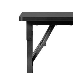 Black MDF Folding Nail Table with 2 Drawers & Cabinet Door Features Storage Shelf - Product Image 6