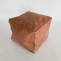 Pouf cube en cuir imperméable fait main, multicolore, style marocain, coussin de sol, repose-pieds moderne, extra doux, pour salon