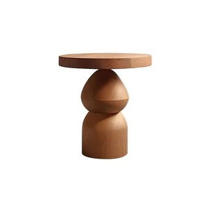 Mesa de Centro Redonda Moderna de Madera, Diseño Minimalista, Mueble de Madera Sólida para Sala de Estar, Mesa Auxiliar para Salón o Rincón de Lectura - Product Image 1