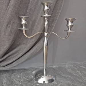 <b>Small</b> & Tall Vintage Metal Candelabras Aluminum <b>Candle</b> Holders B2B Wholesale Supply for Boutique Decor Shops - Product Image 1