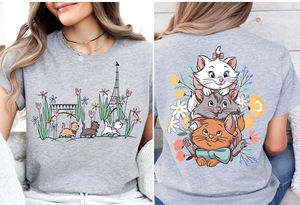 T-Shirt d'été pour femmes, avec dessin animé, The Aristocats, Marie Toulouse Berlioz Cats, Y2K, mode de rue, haut polyvalent décontracté - Product Image 5