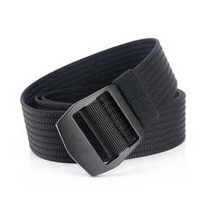 Ceinture tissée décontractée, couleur unie, boucle en plastique, design réversible, ceinture pour homme durable, bleu, noir, kaki - Product Image 5