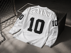 Unisex <b>White</b> Mesh Basketball Jersey custom numbers and logos Full Sleeve Loose Fit Breathable Sportswear Adult Size All Seasons - Product Image 3